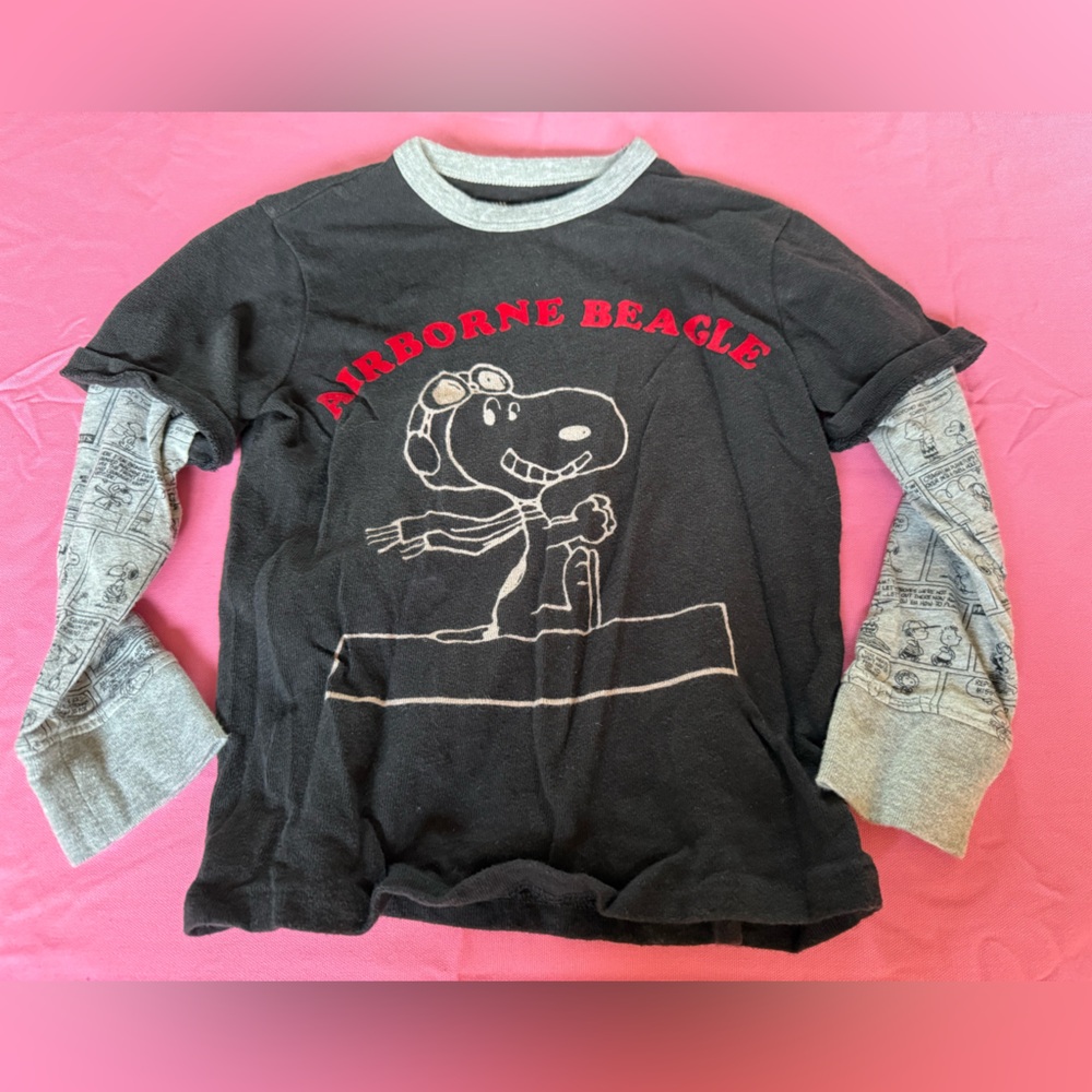 Gap Boys Peanuts Snoopy Long Sleeve Tee Cotton